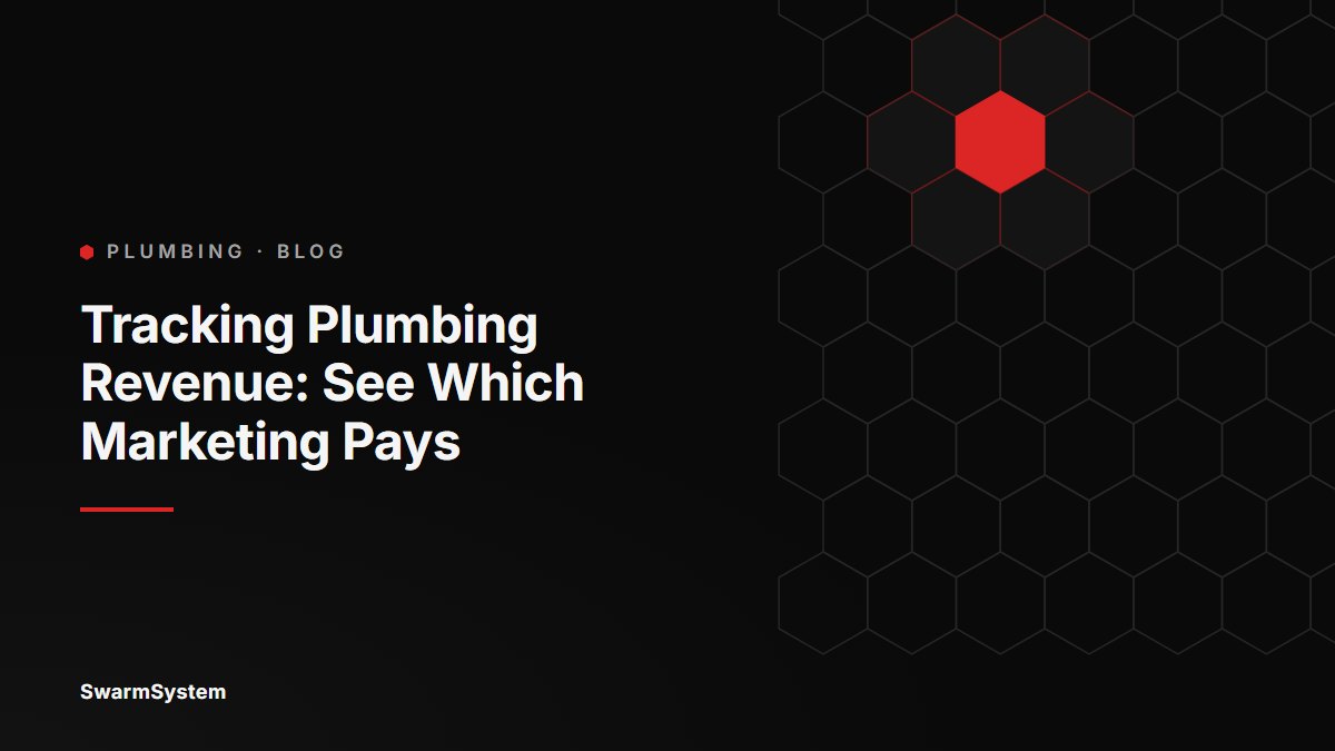 SwarmSystem title card reading Tracking Plumbing Revenue: See Which Marketing Pays