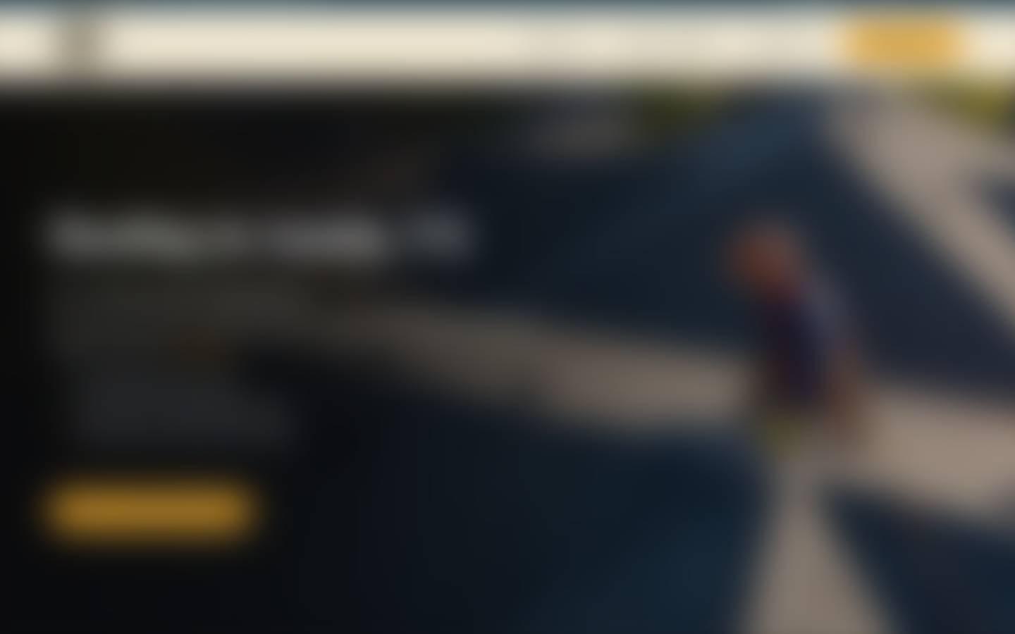 First screen of the Roofer A, town 1 page at 1440 pixels wide, blurred so only the layout shows